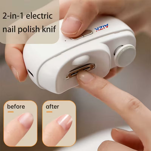 Electric Nail Clipper – 2-in-1 Trimming & Polishing with LED Light