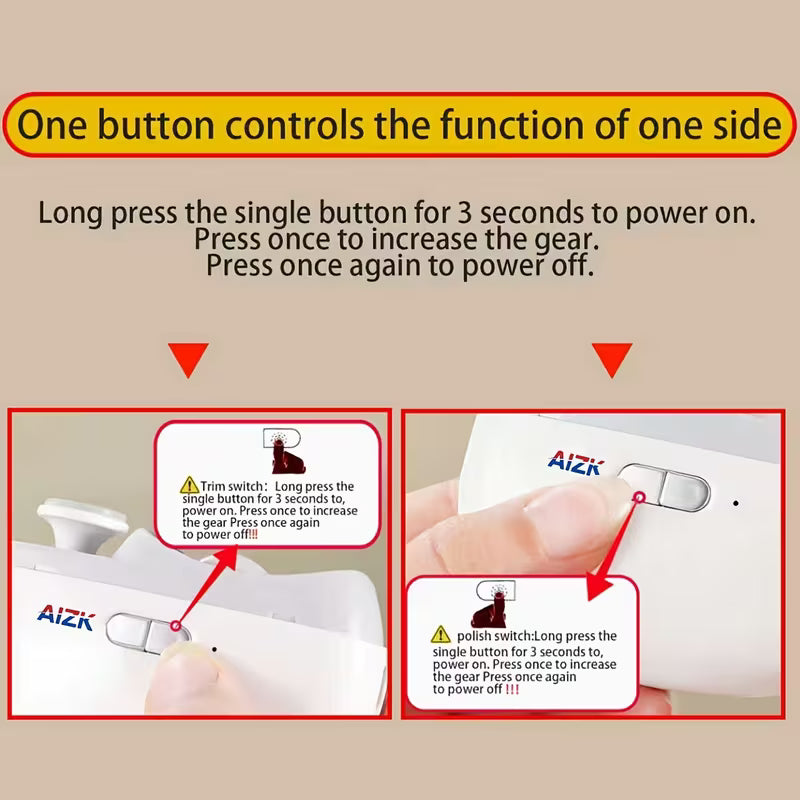 Electric Nail Clipper – 2-in-1 Trimming & Polishing with LED Light