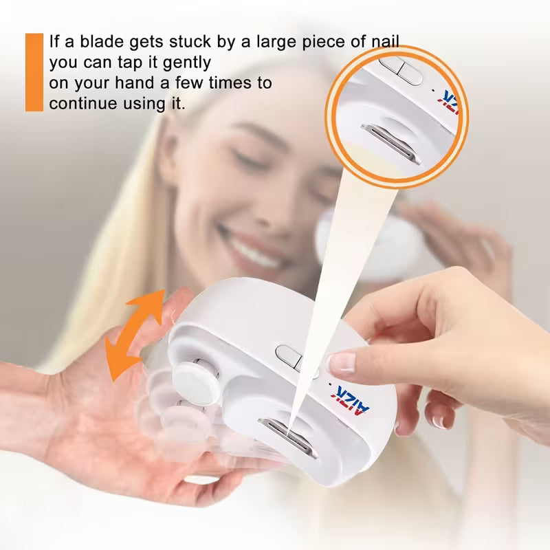 Electric Nail Clipper – 2-in-1 Trimming & Polishing with LED Light