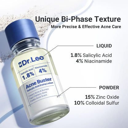 Dr.Leo Acne Buster Salicylic Acid Drying Lotion – Fast-Acting Spot Treatment