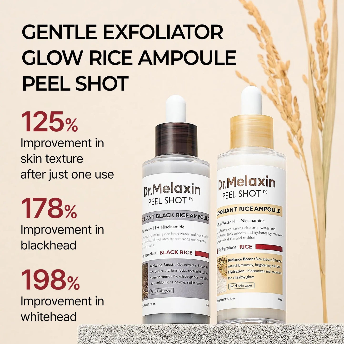 Peel Shot Glow Rice Ampoule Duo – Gentle Exfoliator for Glowing, Smooth Skin