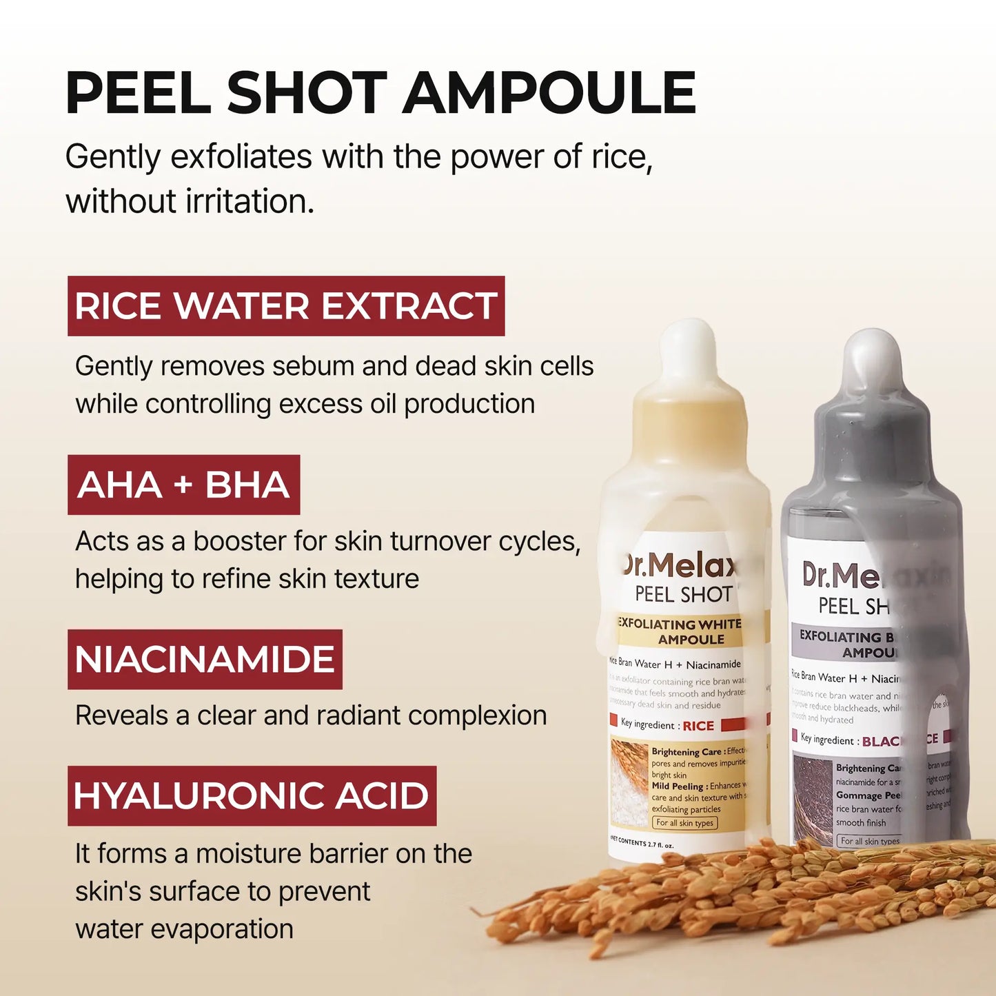 Peel Shot Glow Rice Ampoule Duo – Gentle Exfoliator for Glowing, Smooth Skin