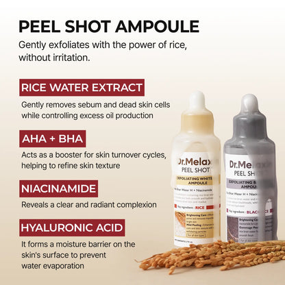 Peel Shot Glow Rice Ampoule Duo – Gentle Exfoliator for Glowing, Smooth Skin
