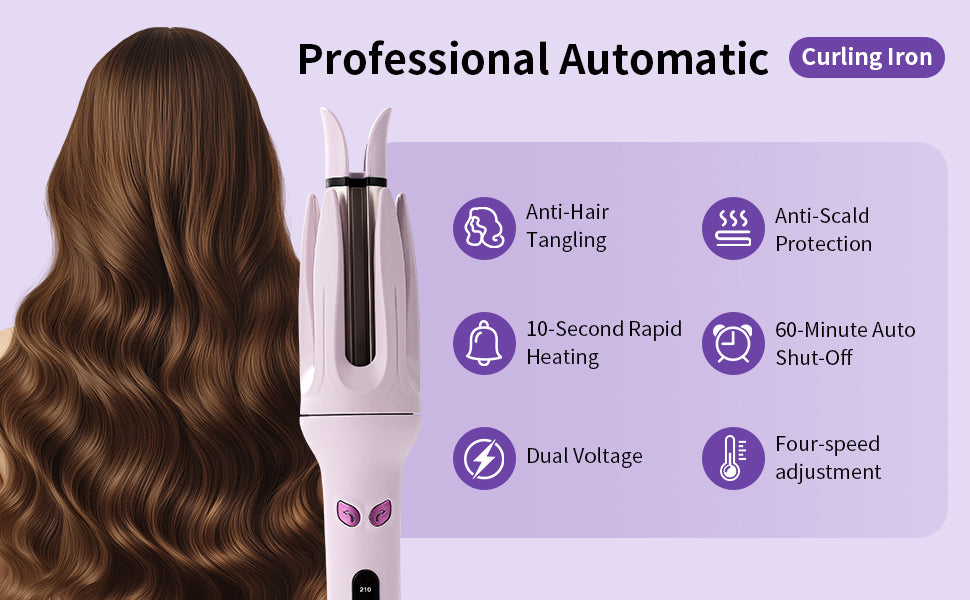 Rizador automático, rizador de cabello con varilla giratoria automática