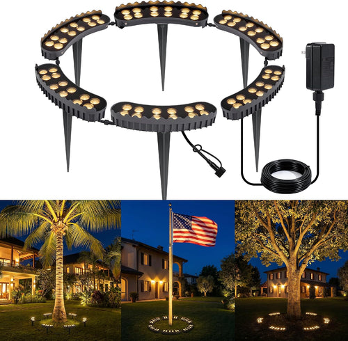 🎉Outdoor Ring Tree Wrap Light – 360° LED Landscape Uplighting for Trees & Palms