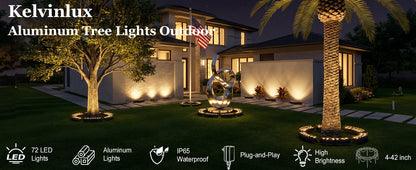 🎉Outdoor Ring Tree Wrap Light – 360° LED Landscape Uplighting for Trees & Palms