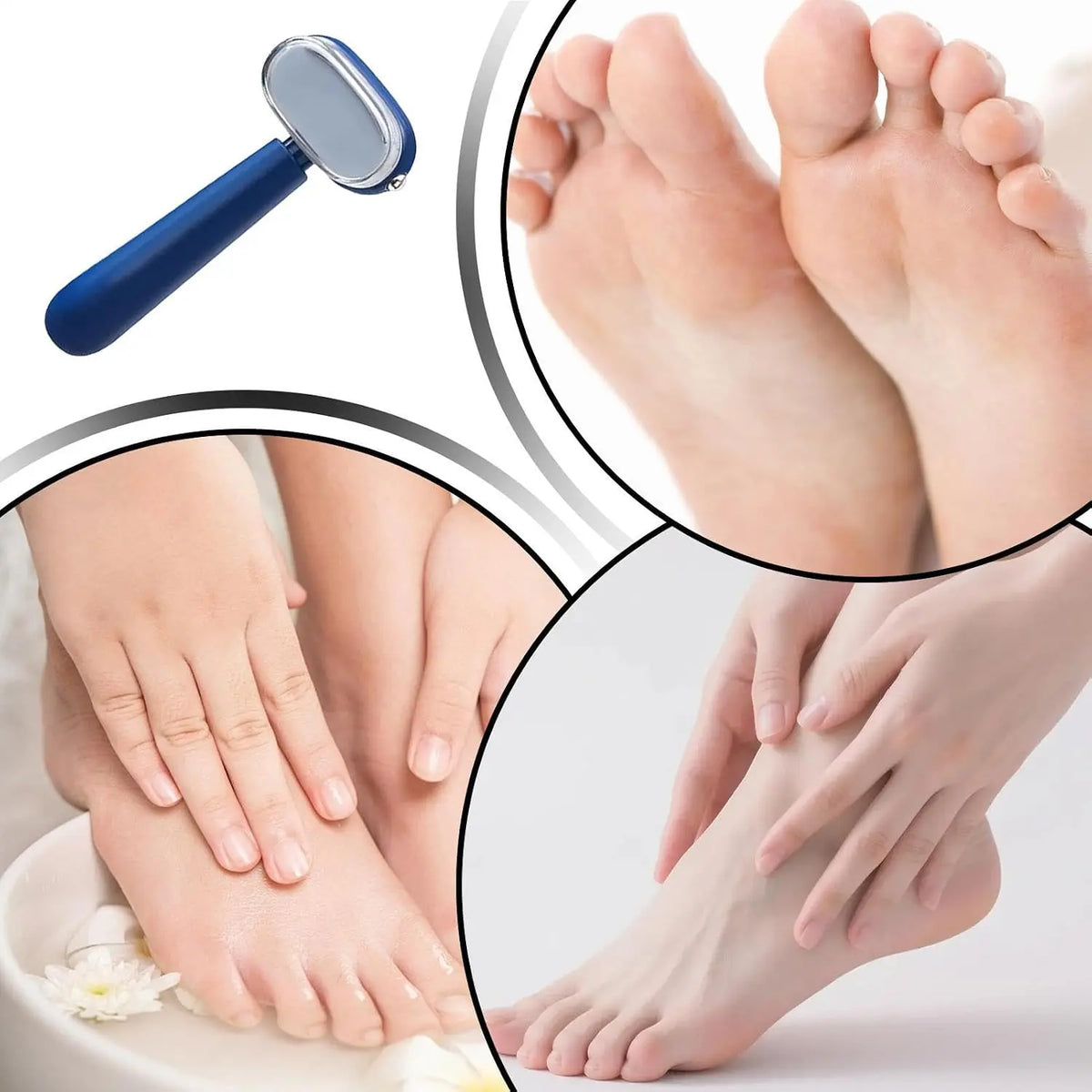 Removedor de callos de doble cara para los pies – Raspador portátil de piel muerta con hojas reemplazables