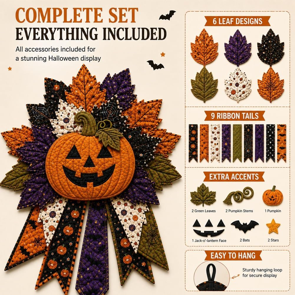 DIY Quilted Halloween Door Hanger Kit