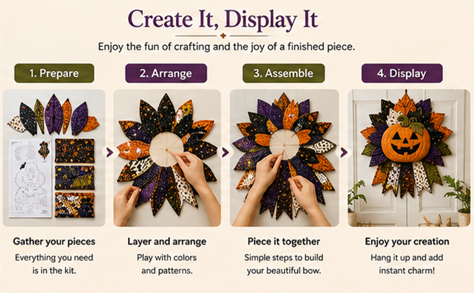 DIY Quilted Halloween Door Hanger Kit