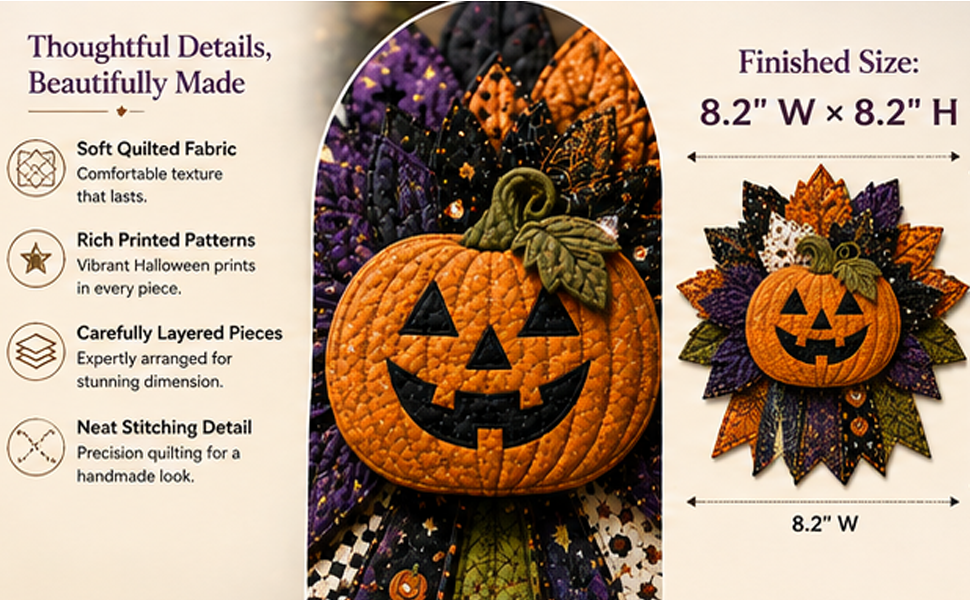 DIY Quilted Halloween Door Hanger Kit