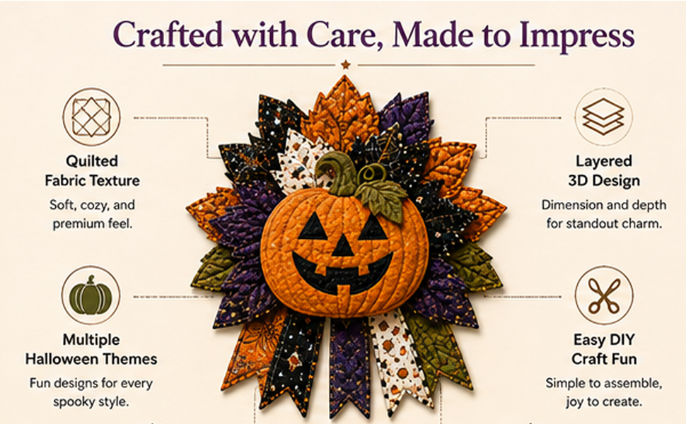 DIY Quilted Halloween Door Hanger Kit