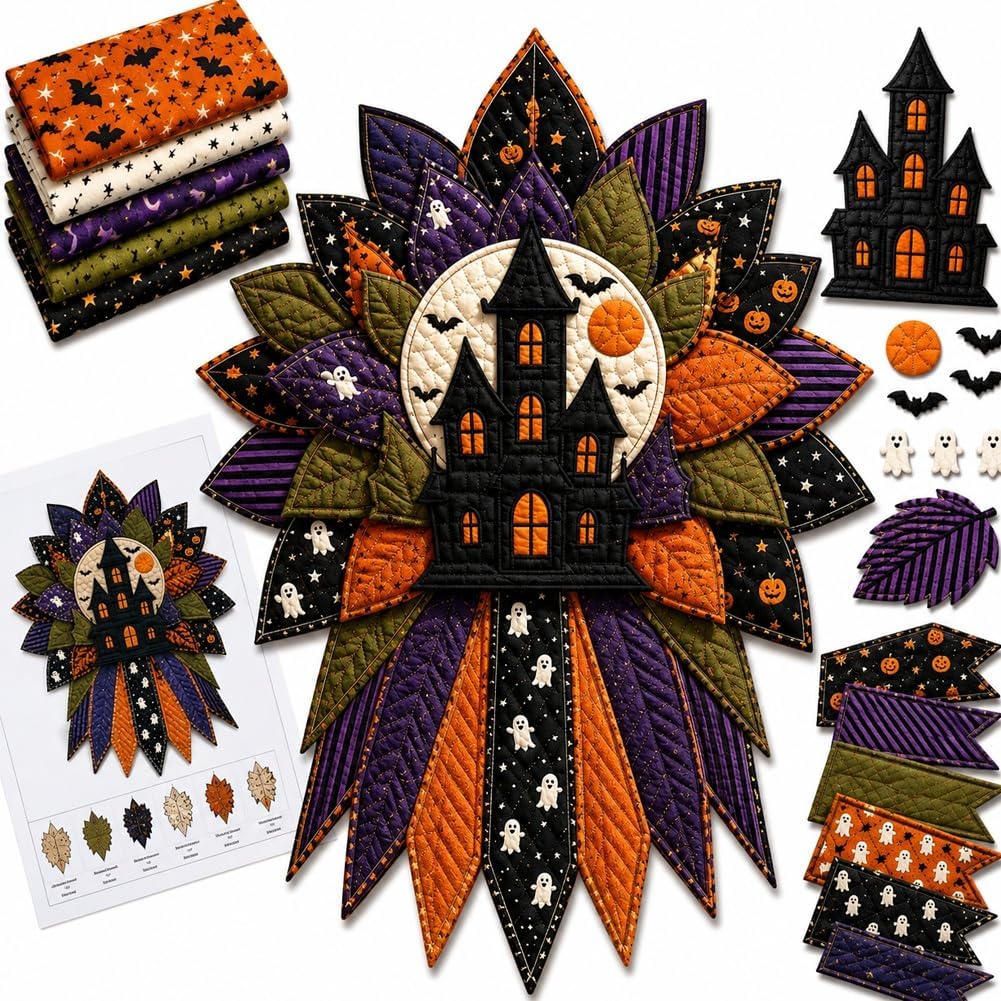 DIY Quilted Halloween Door Hanger Kit