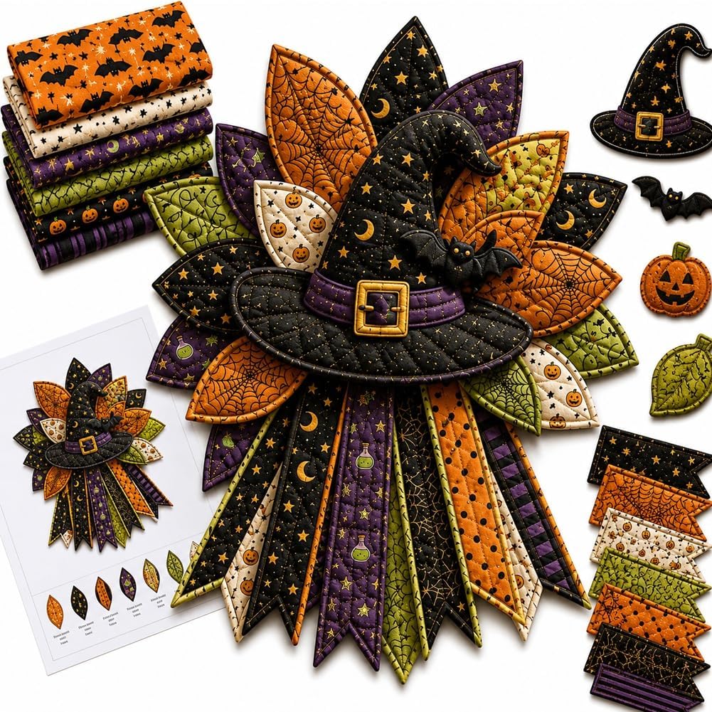 DIY Quilted Halloween Door Hanger Kit