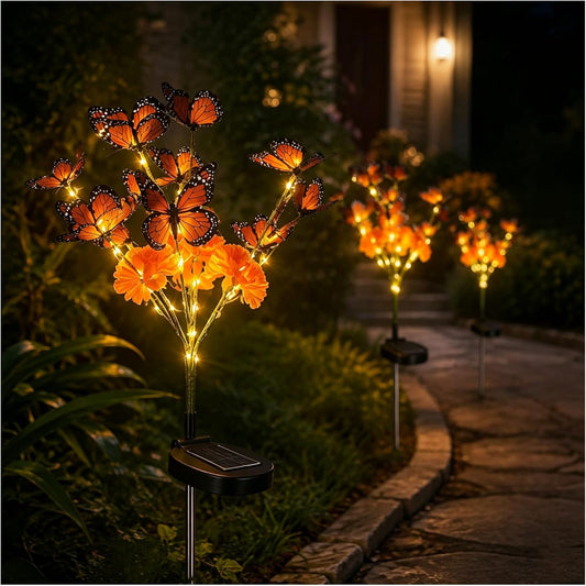 Solar Marigold & Butterfly Garden Stake Lights