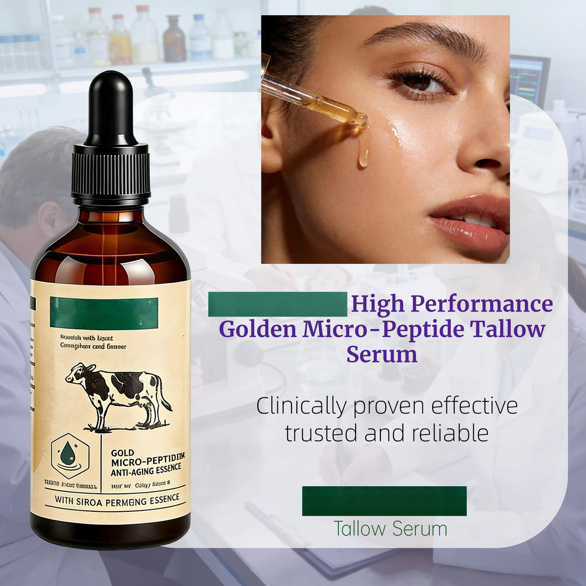 Golden Micro-Peptide Tallow Serum – High Performance Anti-Aging Essence