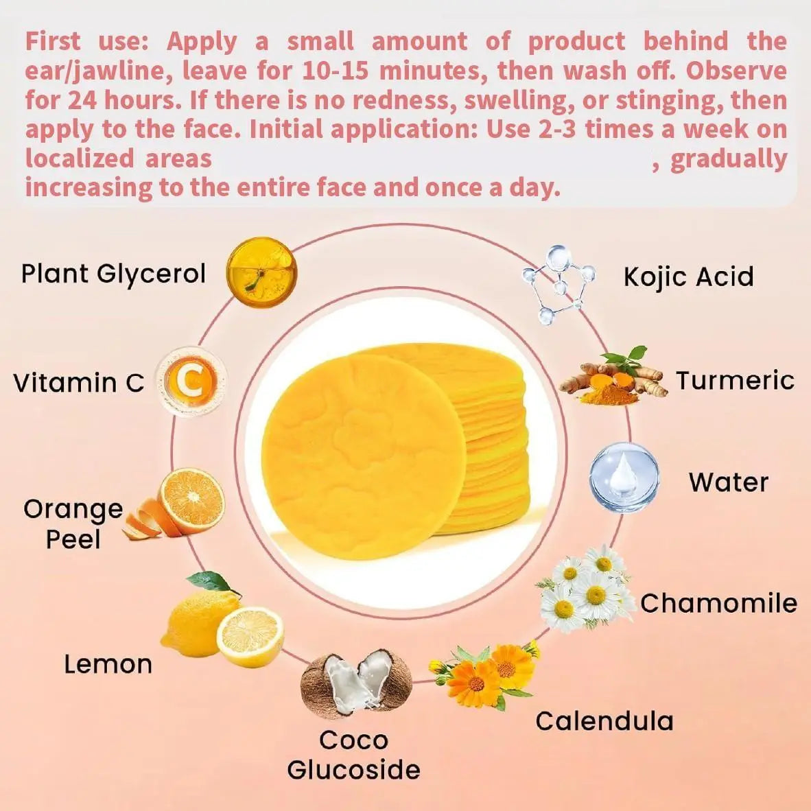 Kojic Acid Turmeric Cleansing Pads – Gentle Exfoliating Dark Spot Remover