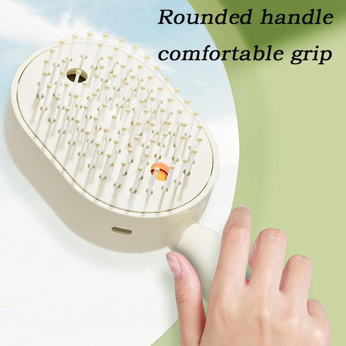 2-in-1 Electric Steam Brush – Misting Hair Brush with Water Spray & Vibration