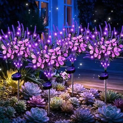 Solar Marigold & Butterfly Garden Stake Lights – Artificial Flower Solar Outdoor Lights