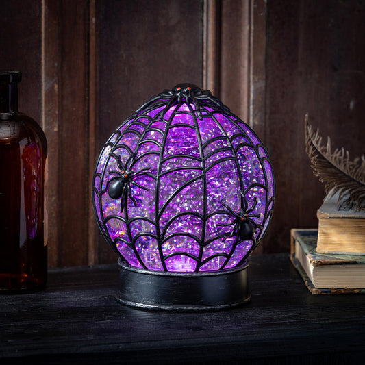 Haunted House Spider Web LED Water Globe