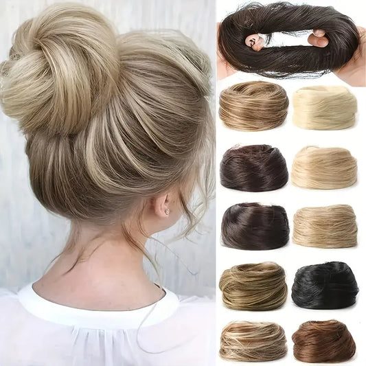 Synthetic Fiber Fake Hair Bun Extension – Messy Updo with Instant Volume