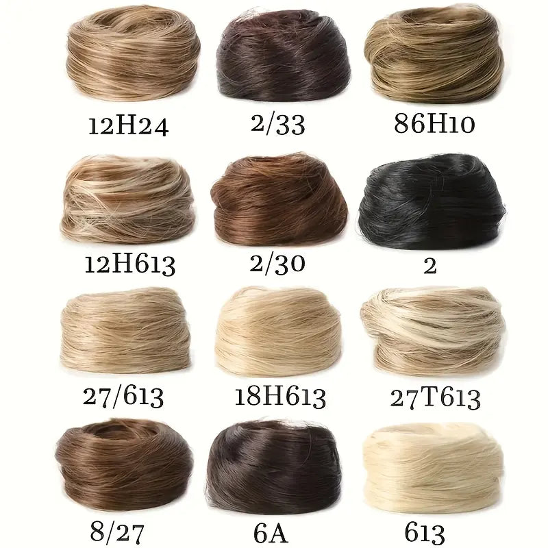 Synthetic Fiber Fake Hair Bun Extension – Messy Updo with Instant Volume
