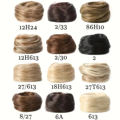 Synthetic Fiber Fake Hair Bun Extension – Messy Updo with Instant Volume