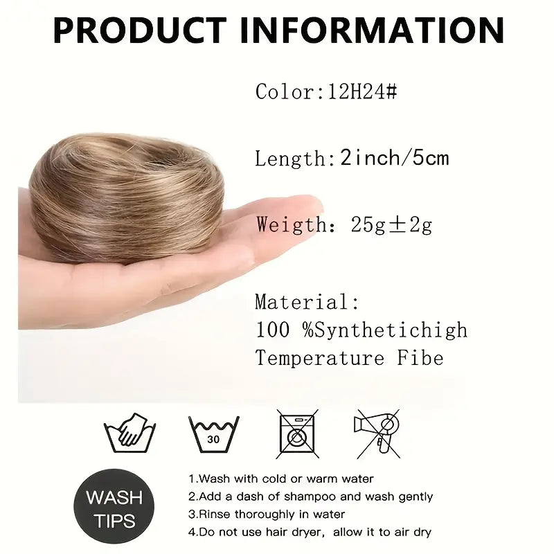 Synthetic Fiber Fake Hair Bun Extension – Messy Updo with Instant Volume