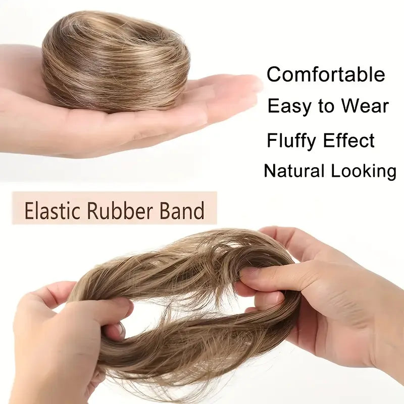 Synthetic Fiber Fake Hair Bun Extension – Messy Updo with Instant Volume