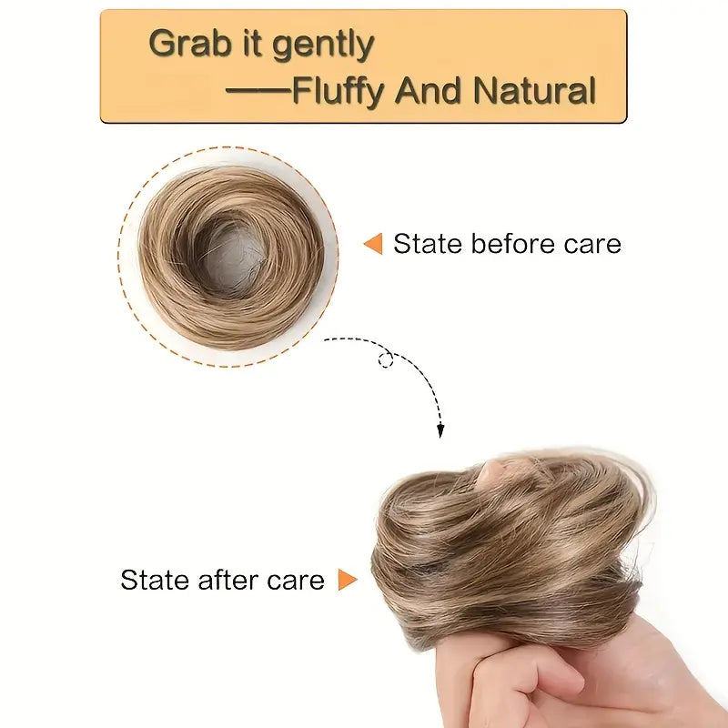 Synthetic Fiber Fake Hair Bun Extension – Messy Updo with Instant Volume
