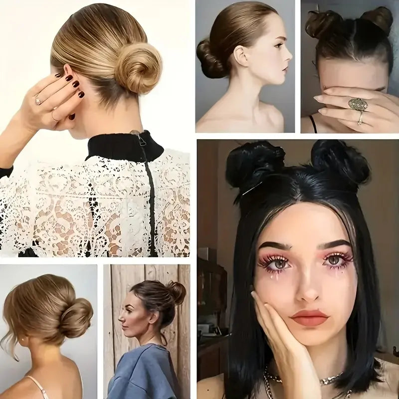 Synthetic Fiber Fake Hair Bun Extension – Messy Updo with Instant Volume