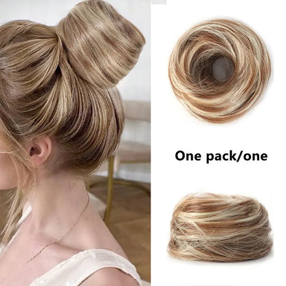 Synthetic Fiber Fake Hair Bun Extension – Messy Updo with Instant Volume