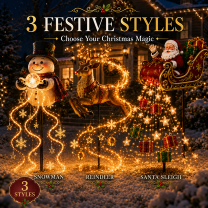2026 New Santa’s Flying Sleigh Gift Cascade – Solar Christmas Garden Light