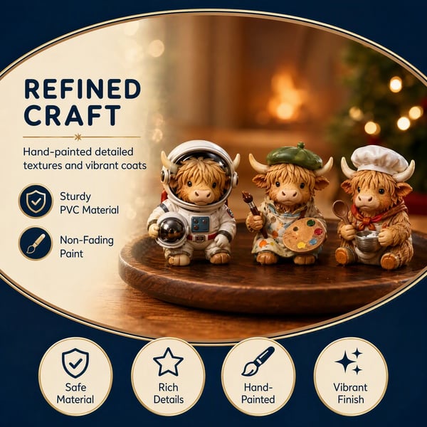🐮24-Day Highland Cow Advent Calendar – 24 Collectible Cow Figures