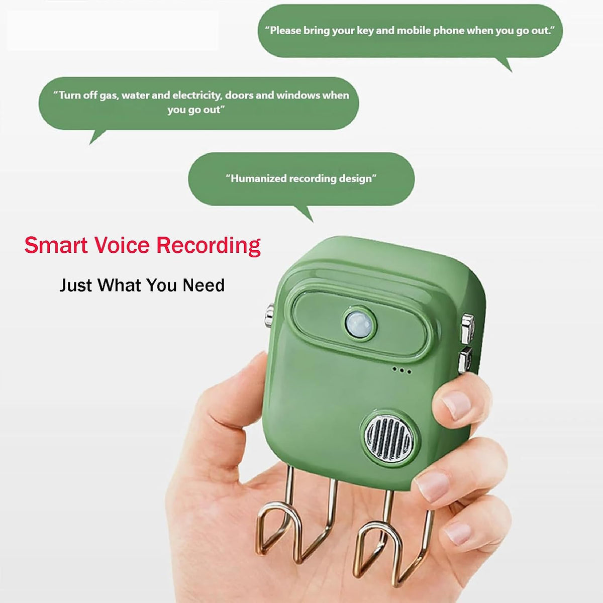 🎀Smart Voice Reminder Key Rack – Anti-Forget Voice Recorder with Motion Sensor