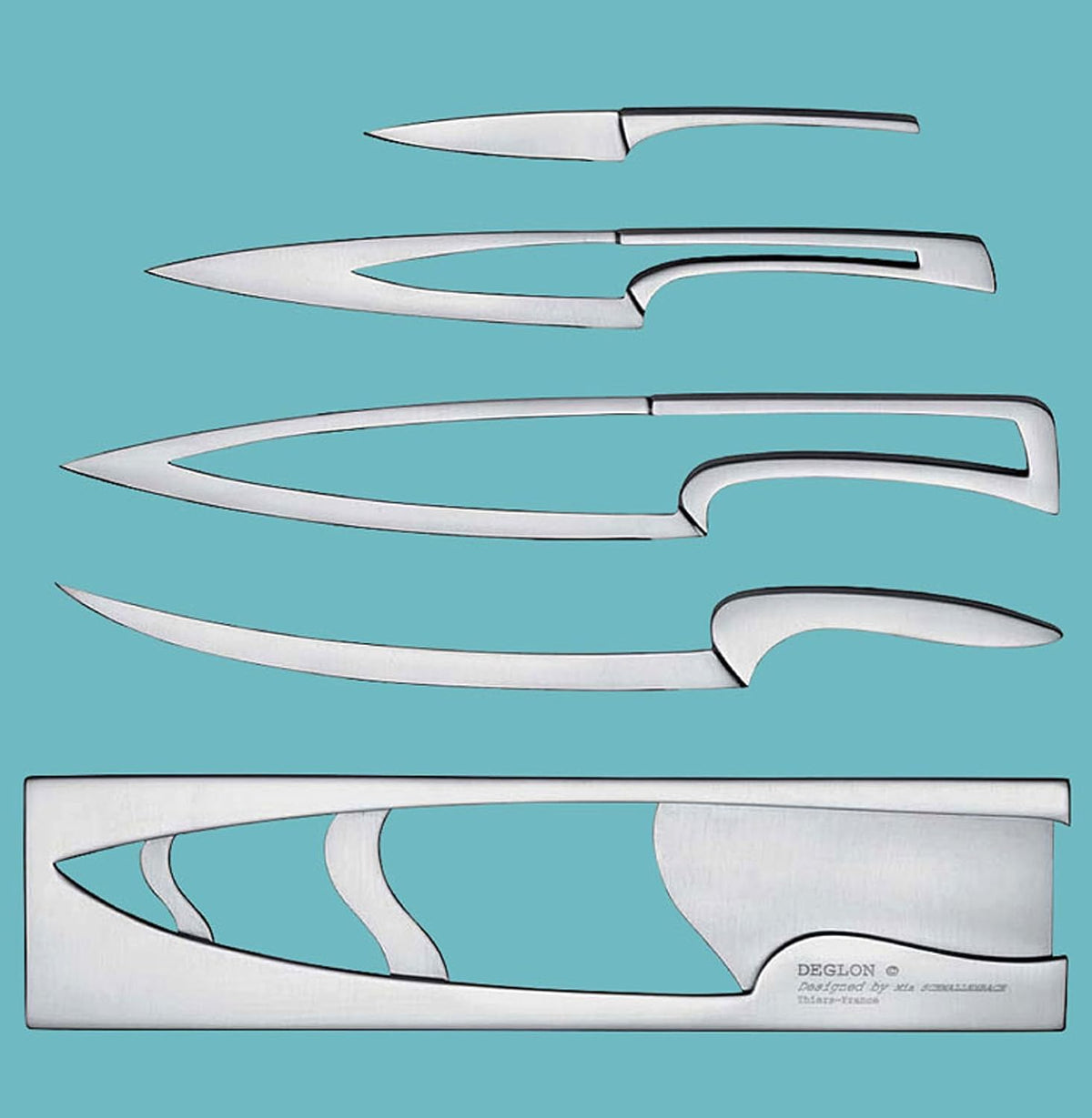 🎀Deglon Meeting Knife Set – 4-Piece Stainless Steel Knife & Block Set