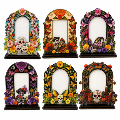 ❤️Traditional Day of the Dead Wooden Photo Frame Decor