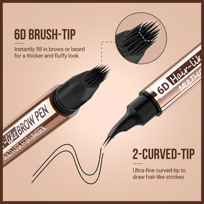🎀6D Hair-Like Finish Multi-Use Unisex 2-in-1 Brows & Beard Pen