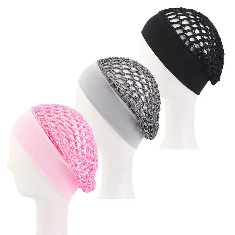 🎉3-Piece Stretchy Wide-Edge Sleeping Cap Set