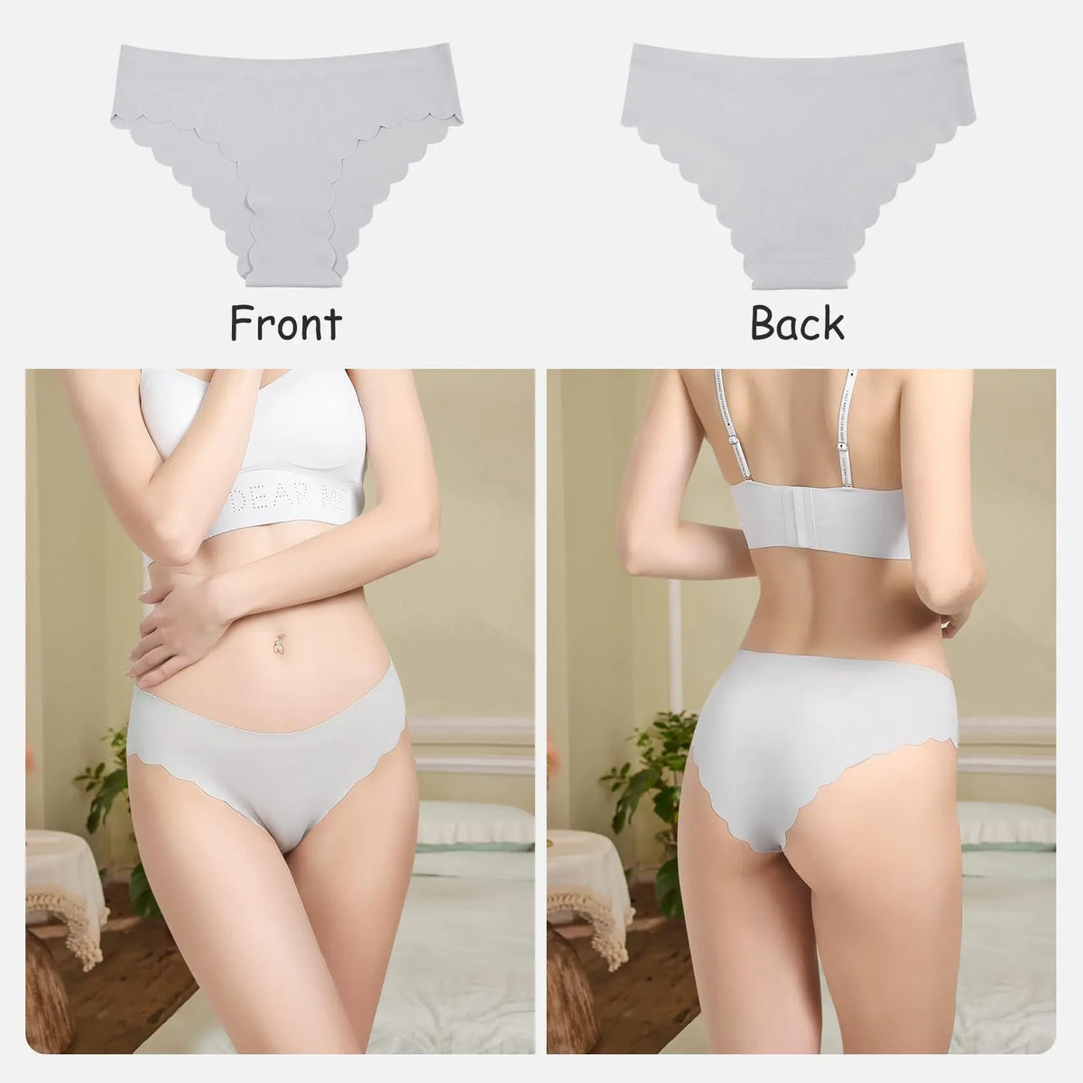 🎀Women's Ice Silk Blend Fabric Panties (5/7-Pack) – Seamless Skinny Hipster
