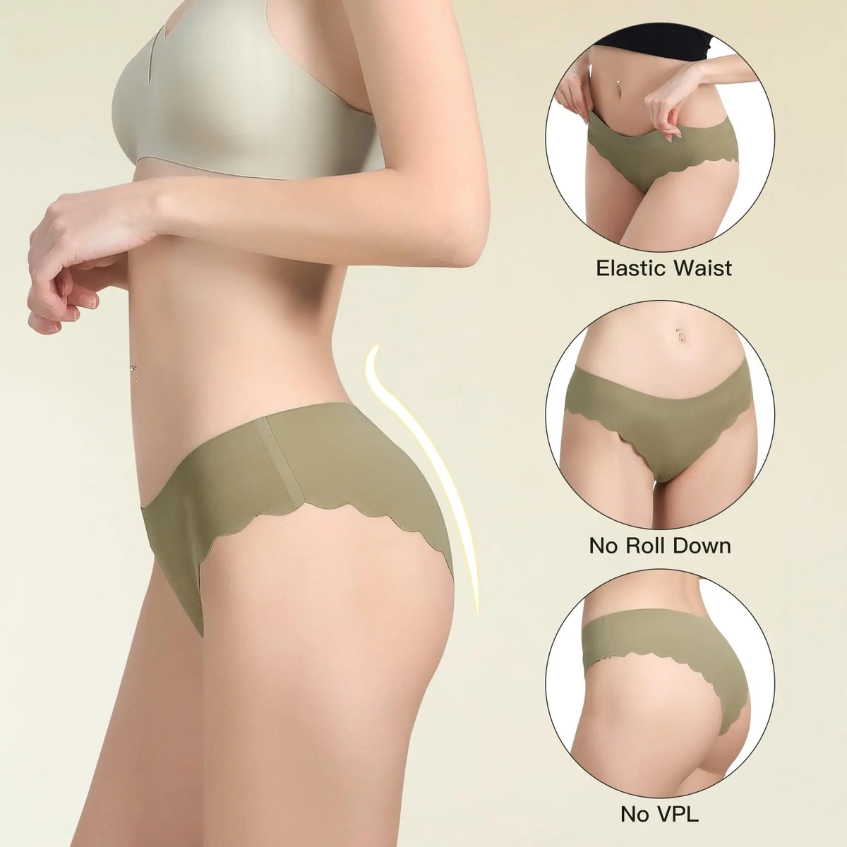 🎀Women's Ice Silk Blend Fabric Panties (5/7-Pack) – Seamless Skinny Hipster