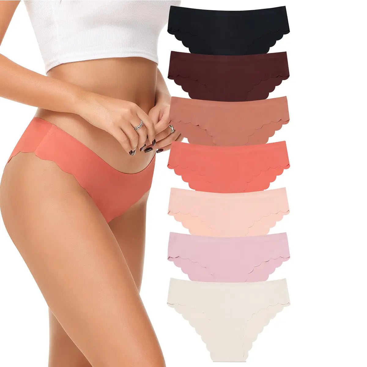 🎀Women's Ice Silk Blend Fabric Panties (5/7-Pack) – Seamless Skinny Hipster