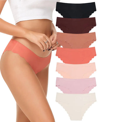 🎀Women's Ice Silk Blend Fabric Panties (5/7-Pack) – Seamless Skinny Hipster