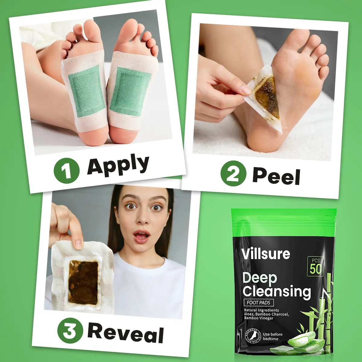 🎀Deep Cleansing Foot Pads – 30/50 Patches Natural Foot Detox