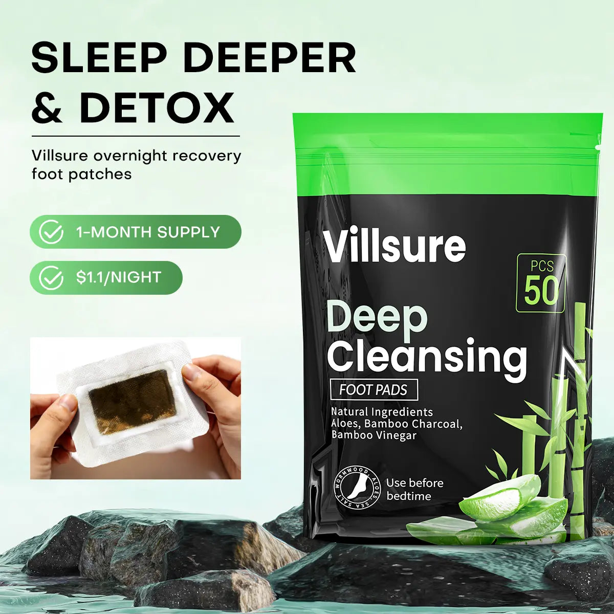 🎀Deep Cleansing Foot Pads – 30/50 Patches Natural Foot Detox
