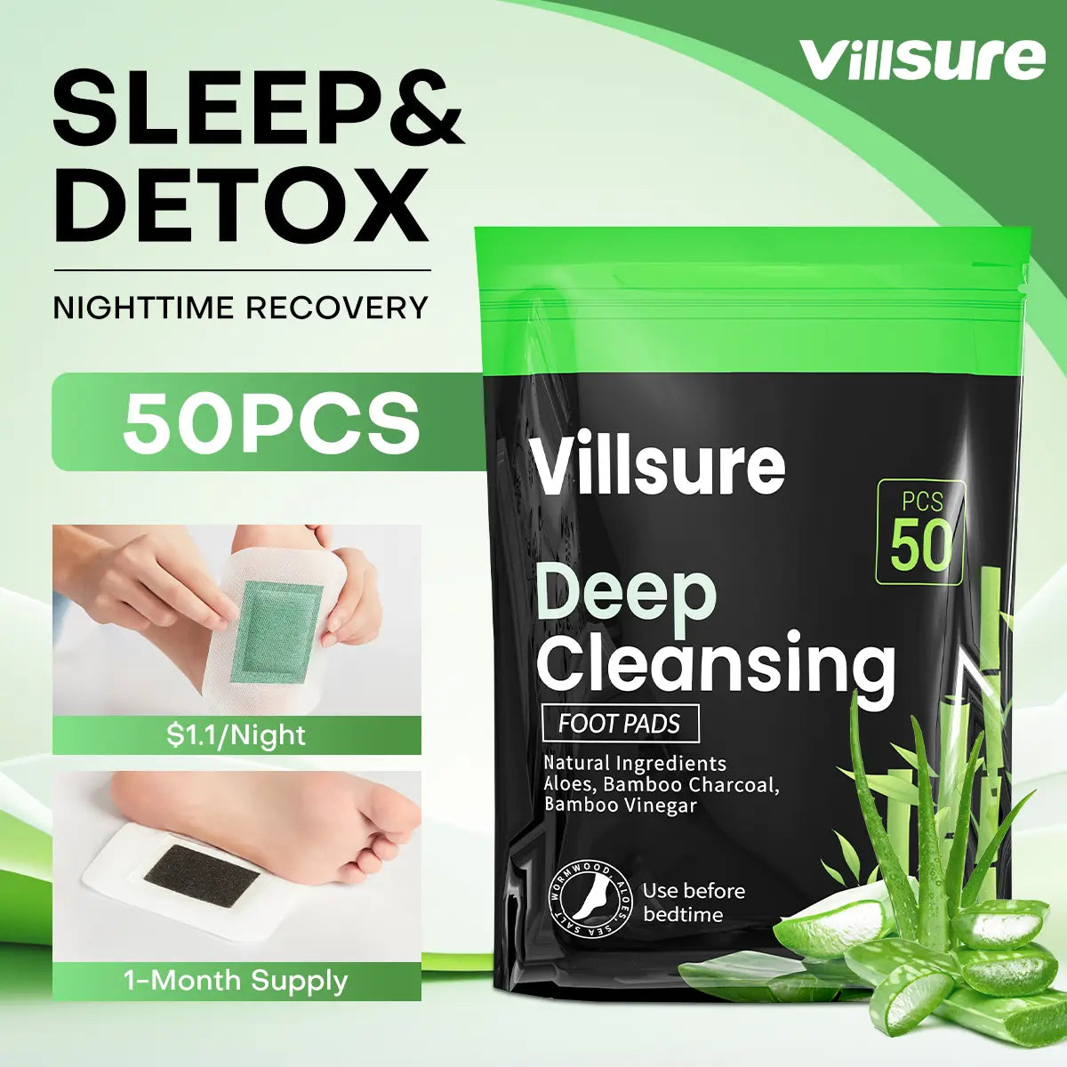 🎀Deep Cleansing Foot Pads – 30/50 Patches Natural Foot Detox
