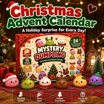 🎀Christmas Mini Squishies Advent Calendar 2026 – 24-Day Dumpling Squeeze Toy Countdown Calendar
