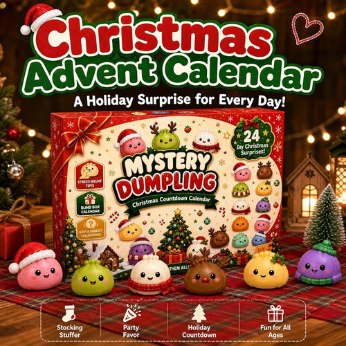 🎀Christmas Mini Squishies Advent Calendar 2026 – 24-Day Dumpling Squeeze Toy Countdown Calendar