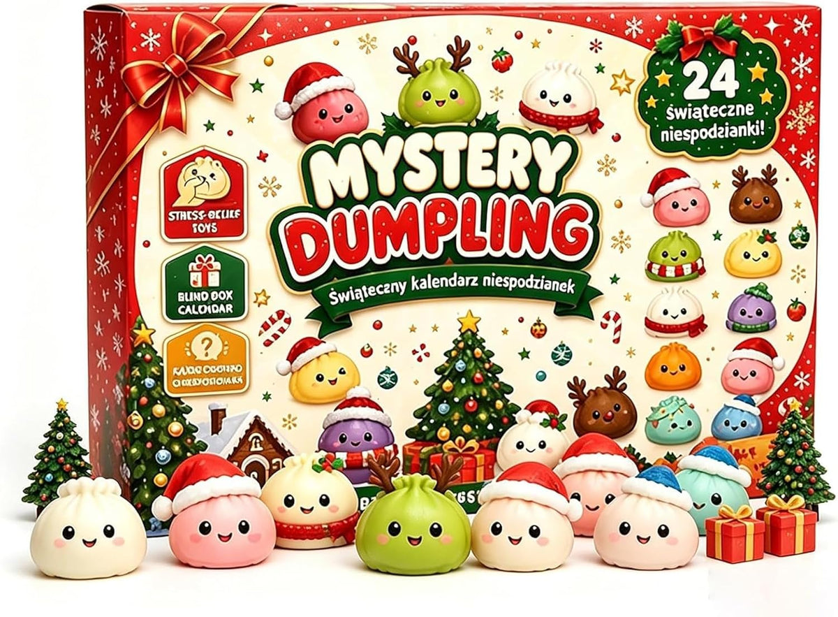 🎀Christmas Mini Squishies Advent Calendar 2026 – 24-Day Dumpling Squeeze Toy Countdown Calendar