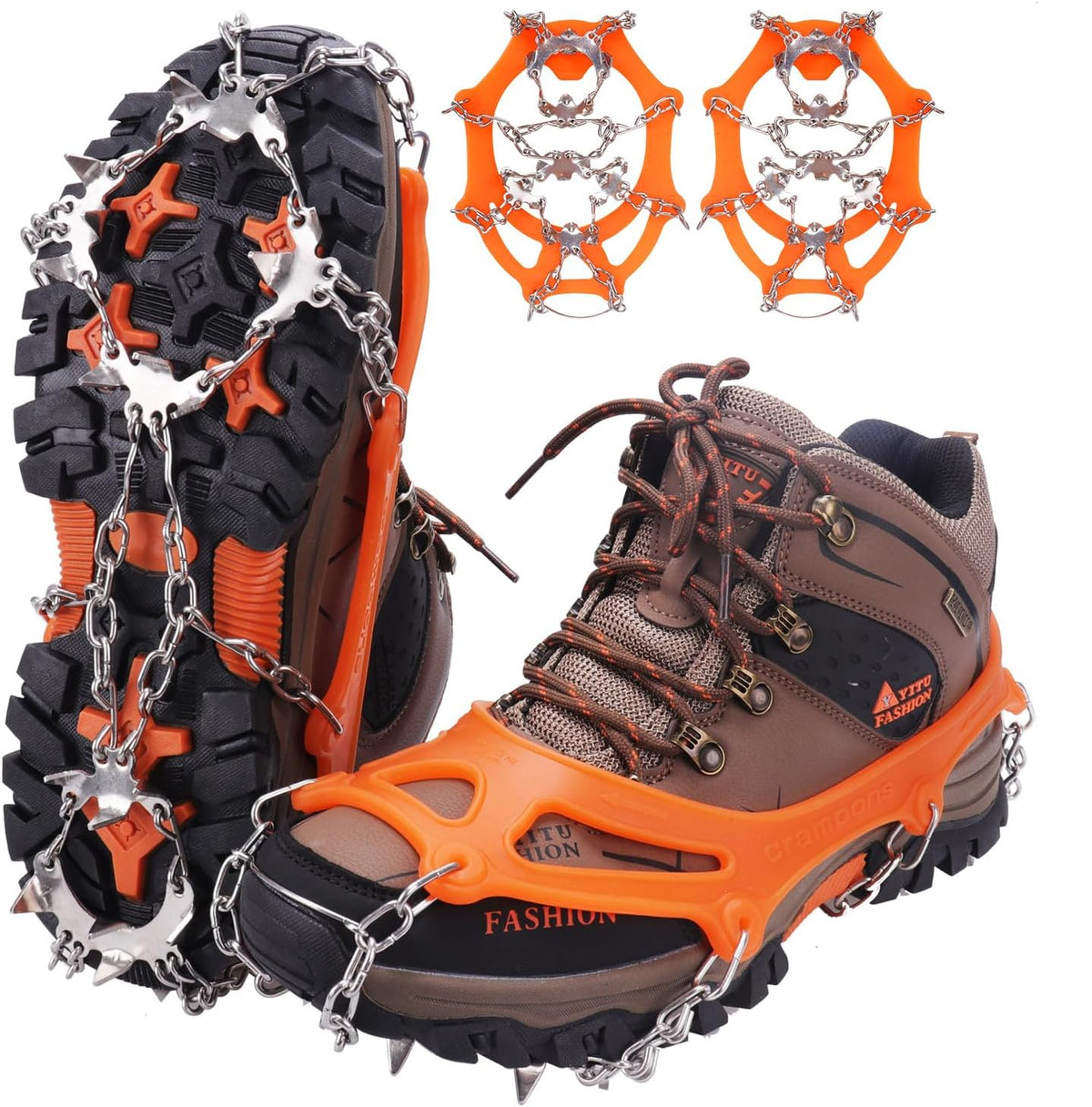 🎉Crampons for Shoes, Traction Cleats Ice Snow Grips with 19 Stainless Steel Spikes