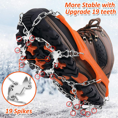🎉Crampons for Shoes, Traction Cleats Ice Snow Grips with 19 Stainless Steel Spikes